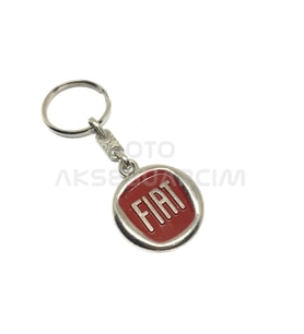 Fiat Metal Oto Anahtarlık Krom Kırmızı