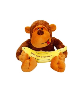 Sunman 1518 Peluş Goril Oturan Muzlu 50 Cm (Kahverengi)