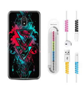 Xiaomi Redmi 8A 8 Pro 9C 9T 10C 11T Pro Kılıf Kablo Koruma Spiral Silikon Down 1719