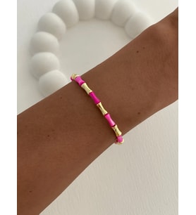 Özel Seri Pembe - Gold Kemik Tasarım Bileklik