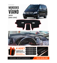 MERCEDES VİANO W639 (2003-2014) Uyumlu Torpido Örtüsü Torpido Kılıfı - Siyah Kırmızı