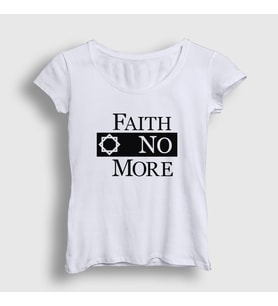 Presmono Kadın Beyaz Logo Rock Faith No More T-Shirt 528327tt (Beyaz)