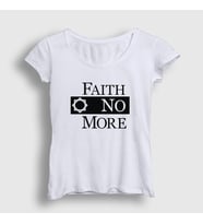 Presmono Kadın Beyaz Logo Rock Faith No More T-Shirt 528327tt (Beyaz)