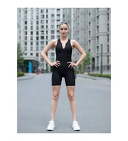 Siyah Midi Spor Şort Tayt Tulum