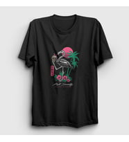 Presmono Unisex Siyah Flamingo Paradise T-Shirt 289670tt