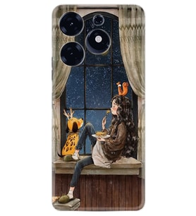Tecno Spark 10 Pro Kılıf Resimli Desenli Baskılı Silikon Dog And Girl 1358