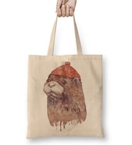 Otter Su samuru grafik Bez Çanta Uzun Saplı