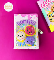 Cookies - Donut Peluş Kapaklı Kilitli Defter