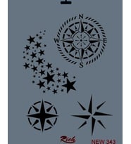 Rich New Seri N-343 Stencil 35x25 cm