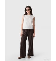 LCW Comfort Kahverengi Beli Lastikli Geniş Paça Kadın Pantolon