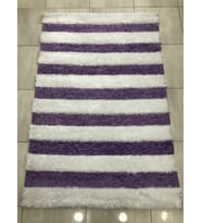 Saray Halı Otantik 150X230 Beyaz Lila El Örgüsü 4 M2 Tüylü Halı !