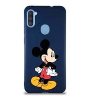 Samsung Galaxy A11 Soft Premier Kapak Mickey Mouse-D Tasarımlı Silikon Kılıf - Lacivert (Şeffaf)