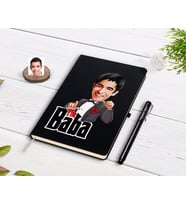 BK Gift Kişiye Özel Godfather Baba Karikatürlü Siyah Defter ve Kalem Hediye Seti-7