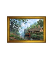 Manzara Temalı Kanvas Tablo 80 x 110 cm Gold Çerçeve