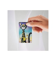 Ayçiçekli kedi temalı Kredi/banka Kartı Kaplama Sticker tekli