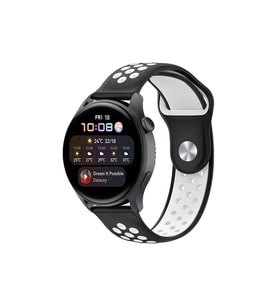 Newface Watch 20mm Spor Delikli Kordon - Siyah-Beyaz