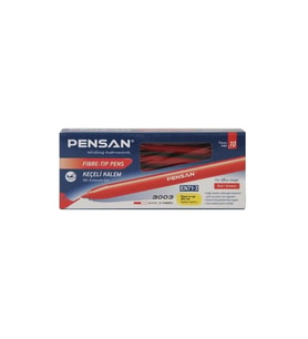 Pensan Keçeli Boya Kalemi Ofis Tipi Kırmızı Keçeli Kalem (10 Lu Paket) (Karışık)