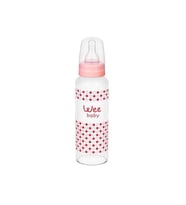 Wee Baby Isıya Dayanıklı Cam Biberon 240ml / Pembe (Karışık)