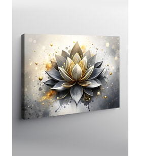 Kanvas Tablo Beyaz Fon Lotus Çiçeği