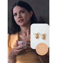 Füsun'un Kelebek Küpesi-14K Altın Kaplma Pirinç Kelebek Küpe Masumiyet Müzesi İkonik Tasarım(2.5 cm) (Gold)