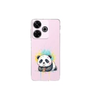Redmi 13 4G ile Uyumlu Splash Panda Tasarımlı Şeffaf Silikon Kılıf