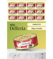 Plus Delizzia / Kıyılmış Dana Etli Yetişkin Kedi Maması 85g x 12 Adet