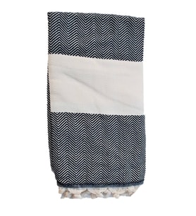 Peştemal Banyo Havlusu , Plaj Havlusu %100 Cotton 100x180 cm Çift Yüz  ** (Balıkçı Sırtı / Diomand  Desenli)** (Lacivert)
