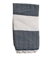 Peştemal Banyo Havlusu , Plaj Havlusu %100 Cotton 100x180 cm Çift Yüz  ** (Balıkçı Sırtı / Diomand  Desenli)** (Lacivert)