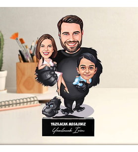 Kişiye Özel Goril Kadar Güçlü Baba Karikatürlü Babaya Hediye Biblo