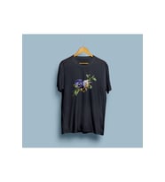 Overize Mor Çiçek Tasarım Unisex T-shirt