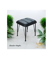 Siyah Metal Ayaklı Puf 40x45 cm