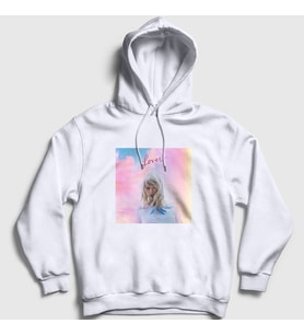 Presmono Unisex Beyaz Lover V2 Taylor Swift Kapüşonlu Sweatshirt 312017tt