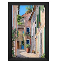 Manzara Temalı Kanvas Tablo 80 x 110 cm Siyah Çerçeve