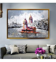 Altın Çerçeveli dekoratif tablo a531 (Gold)
