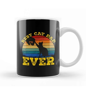 Best Cat Dad Ever Funny Cat Daddy Father Day Vintage 04 Kupa Bardak Porselen