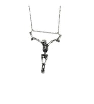 Chain Stretched Skeleton Zincirli Kolye Erkek Kadın Unisex Aksesuar (Gümüş)