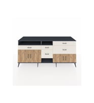 Kronos Konsol 4 Raflı 5 Çekmeceli 4 Kapaklı 220x59x99 Antrasit-Çam/Aytaşı