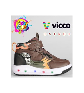 Vicco Dragus 946.B25K.435 Anatomik Taban Işıklı Erkek Çocuk Bot Kahve 24-28 (Kahverengi)
