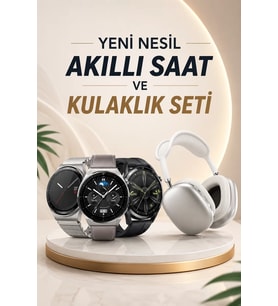 Northcity Sesli Görüşme Akıllı Saat ve Powerbank Çoklu Şarjlı Bluetooth Kulaklık Nabız Ölçer Seti