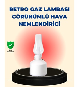 Kablosuz Retro Buhar Makinesi Gaz Lambası Tasarım Ledli Difüzör