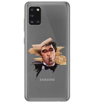 Samsung Galaxy A31 Uyumlu Tony Montana Scarface Desenli Şeffaf Telefon Kılıfı