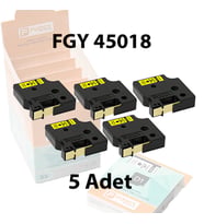 Foogy Dymo D1 Muadili Etiket Plastik Sarı - 12 mm x 7 mt - 45018 - Eko Paket 5 li