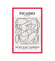 Picasso The Love Romantik – Sanat Temalı Hediye Not Kartı  10x15 Cm (Beyaz-Kırmızı-Bej-Siyah-Gri)
