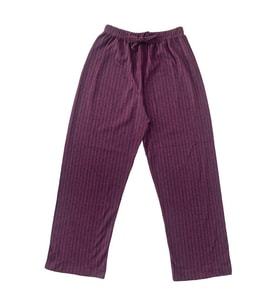 Kadın Yumuşak Dokulu Pamuklu Beli Lastikli Bol Paça Oversize Eşofman Pijama Altı (Bordo)