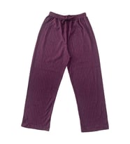 Kadın Yumuşak Dokulu Pamuklu Beli Lastikli Bol Paça Oversize Eşofman Pijama Altı (Bordo)