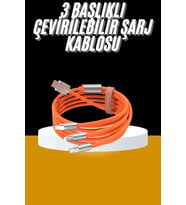120W 3 İn 1 Uyumlu Silikon Şarj Kablosu Hızlı Şarj Kablosu