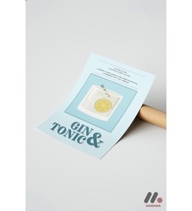 Gin Tonic Tarif Posteri, Çerçevesiz Yüksek Kalite Duvar Afişi - Mutfak Dekorasyonu