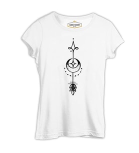 Tattoo - Moon Arrow Beyaz Kadın Tshirt