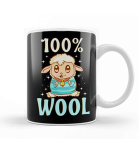 Cute & Funny %100 Wool Sheeps Are 100 Percent Wool Kupa Bardak Porselen
