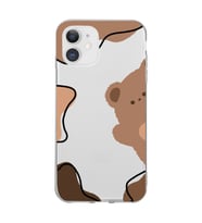 Iphone 11 Uyumlu Ayıcık Tasarımlı Şeffaf Telefon Kılıfı